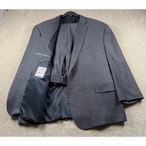 Jos A Bank 1905 Mens Charcoal Glen Plaid Wool Blend Suit 54 Regular 49 Waist